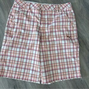 Puma Golf Red & White Mens Plaid Shorts